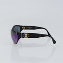 CHANEL COCO Mark Sunglasses plastic Black 04155 75641 CC Auth 147051-4