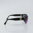 CHANEL COCO Mark Sunglasses plastic Black 04155 75641 CC Auth 147051-5