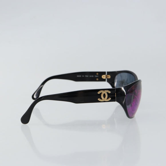 CHANEL COCO Mark Sunglasses plastic Black 04155 75641 CC Auth 147051
