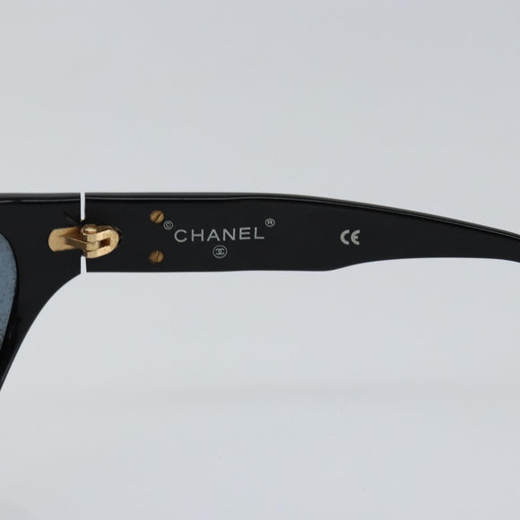 CHANEL COCO Mark Sunglasses plastic Black 04155 75641 CC Auth 147051