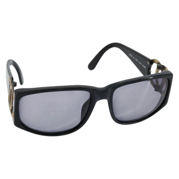 CHANEL Sonnenbrille Kunststoff Schwarz CC Auth 147052