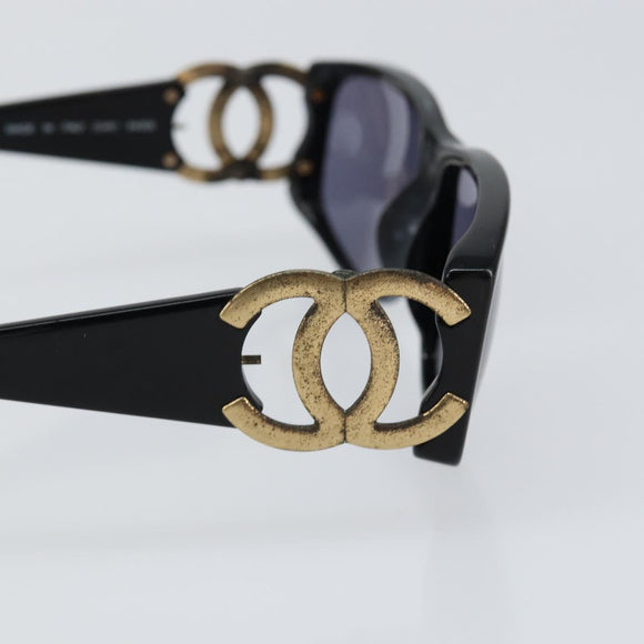 CHANEL Sonnenbrille Kunststoff Schwarz CC Auth 147052