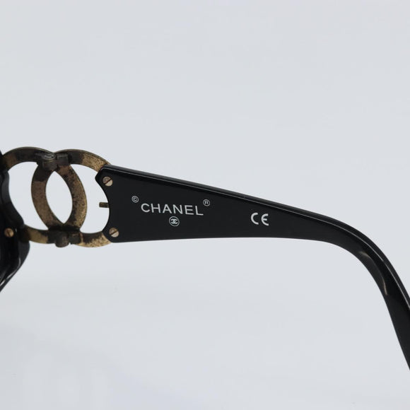 CHANEL Sonnenbrille Kunststoff Schwarz CC Auth 147052