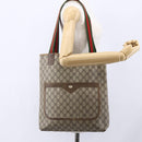 GUCCI GG Supreme Web Sherry Line Tote Bag PVC Beige 39 02 003 Auth 147064-22