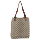 GUCCI GG Supreme Web Sherry Line Tote Bag PVC Beige 39 02 003 Auth 147064-2