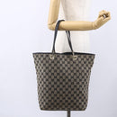 GUCCI GG Canvas Tote Bag Beige Gold 002 1098 Auth 147067-22