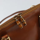 GUCCI Bamboo Hand Bag Leather 2way Brown Gold 000 2058 0290 0 Auth 147071-19