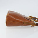 GUCCI Bamboo Hand Bag Leather 2way Brown Gold 000 2058 0290 0 Auth 147071-3