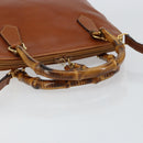 GUCCI Bamboo Hand Bag Leather 2way Brown Gold 000 2058 0290 0 Auth 147071-7