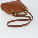 GUCCI Bamboo Hand Bag Leather 2way Brown Gold 000 2058 0290 0 Auth 147071-8
