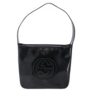 GUCCI Soho Shoulder Bag Enamel Black Auth 147072-2