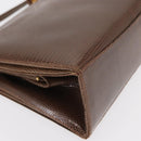 GUCCI Shoulder Bag Leather Brown Gold Auth 147074-9