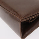 GUCCI Shoulder Bag Leather Brown Gold Auth 147074-14