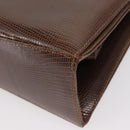 GUCCI Shoulder Bag Leather Brown Gold Auth 147074-16