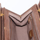 GUCCI Shoulder Bag Leather Brown Gold Auth 147074-19