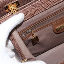 GUCCI Shoulder Bag Leather Brown Gold Auth 147074-20