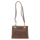 GUCCI Shoulder Bag Leather Brown Gold Auth 147074-13