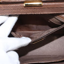 GUCCI Shoulder Bag Leather Brown Gold Auth 147074-21