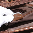 GUCCI Shoulder Bag Leather Brown Gold Auth 147074-12