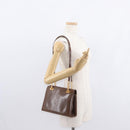 GUCCI Shoulder Bag Leather Brown Gold Auth 147074-22