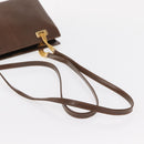 GUCCI Shoulder Bag Leather Brown Gold Auth 147074-7