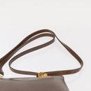 GUCCI Shoulder Bag Leather Brown Gold Auth 147074-8