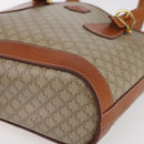 CELINE Macadam Canvas Tote Bag PVC Beige Gold Auth 147075-9