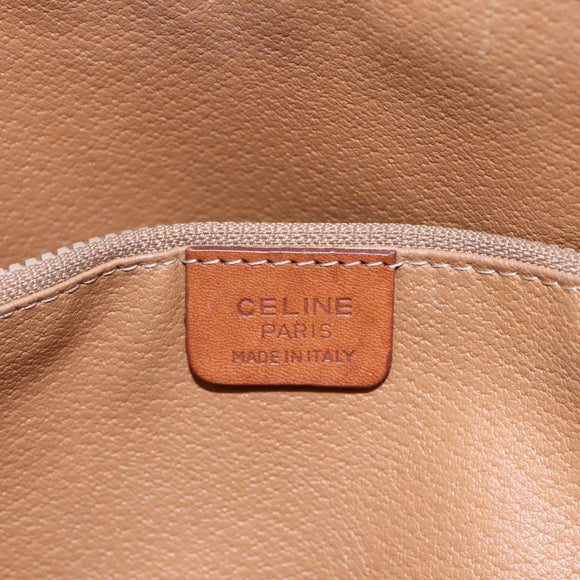 CELINE Macadam Canvas Tote Bag PVC Beige Gold Auth 147075