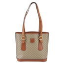 CELINE Macadam Canvas Tote Bag PVC Beige Gold Auth 147075-13