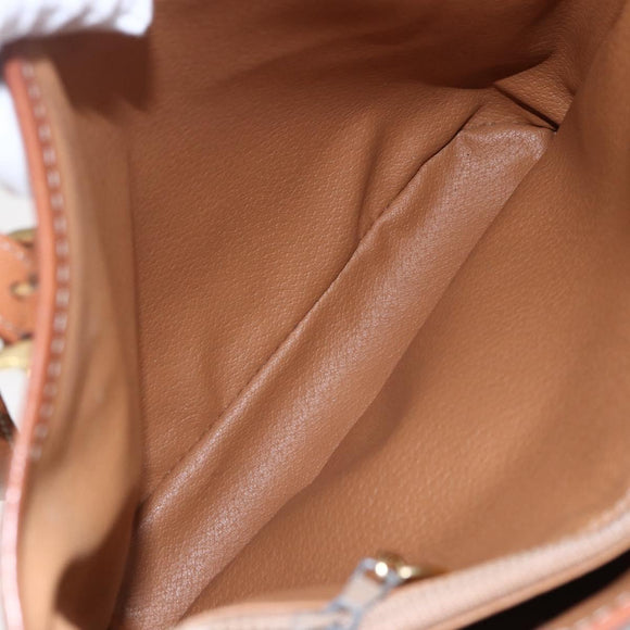 CELINE Macadam Canvas Tote Bag PVC Beige Gold Auth 147075