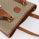 CELINE Macadam Canvas Tote Bag PVC Beige Gold Auth 147075-6