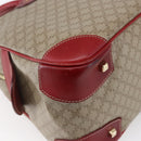 CELINE Macadam Canvas Hand Bag PVC Beige Red gold Auth 147076-16