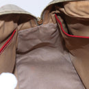 CELINE Macadam Canvas Hand Bag PVC Beige Red gold Auth 147076-18