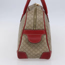CELINE Macadam Canvas Hand Bag PVC Beige Red gold Auth 147076-4