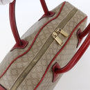 CELINE Macadam Canvas Hand Bag PVC Beige Red gold Auth 147076-6