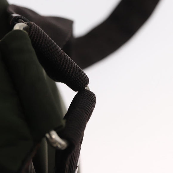 PRADA Backpack Nylon Khaki Silver Auth 147077