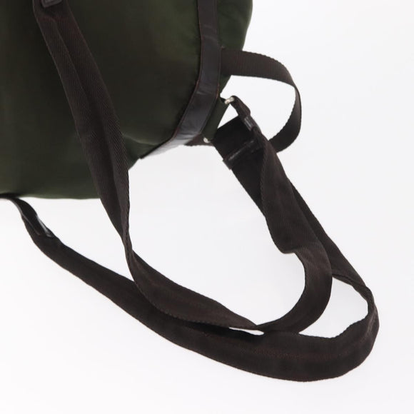 PRADA Backpack Nylon Khaki Silver Auth 147077