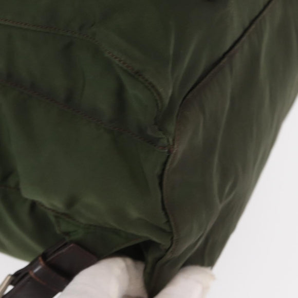 PRADA Backpack Nylon Khaki Silver Auth 147077