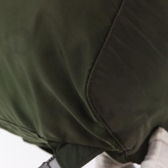 PRADA Backpack Nylon Khaki Silver Auth 147077