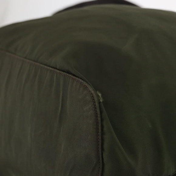 PRADA Backpack Nylon Khaki Silver Auth 147077