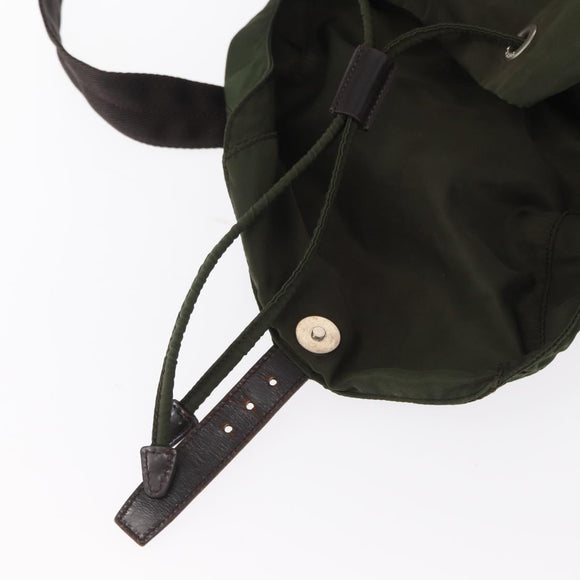 PRADA Backpack Nylon Khaki Silver Auth 147077