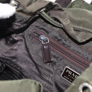 PRADA Backpack Nylon Khaki Silver Auth 147077-25