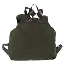 PRADA Backpack Nylon Khaki Silver Auth 147077-2