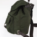 PRADA Backpack Nylon Khaki Silver Auth 147077-3
