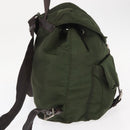PRADA Backpack Nylon Khaki Silver Auth 147077-4