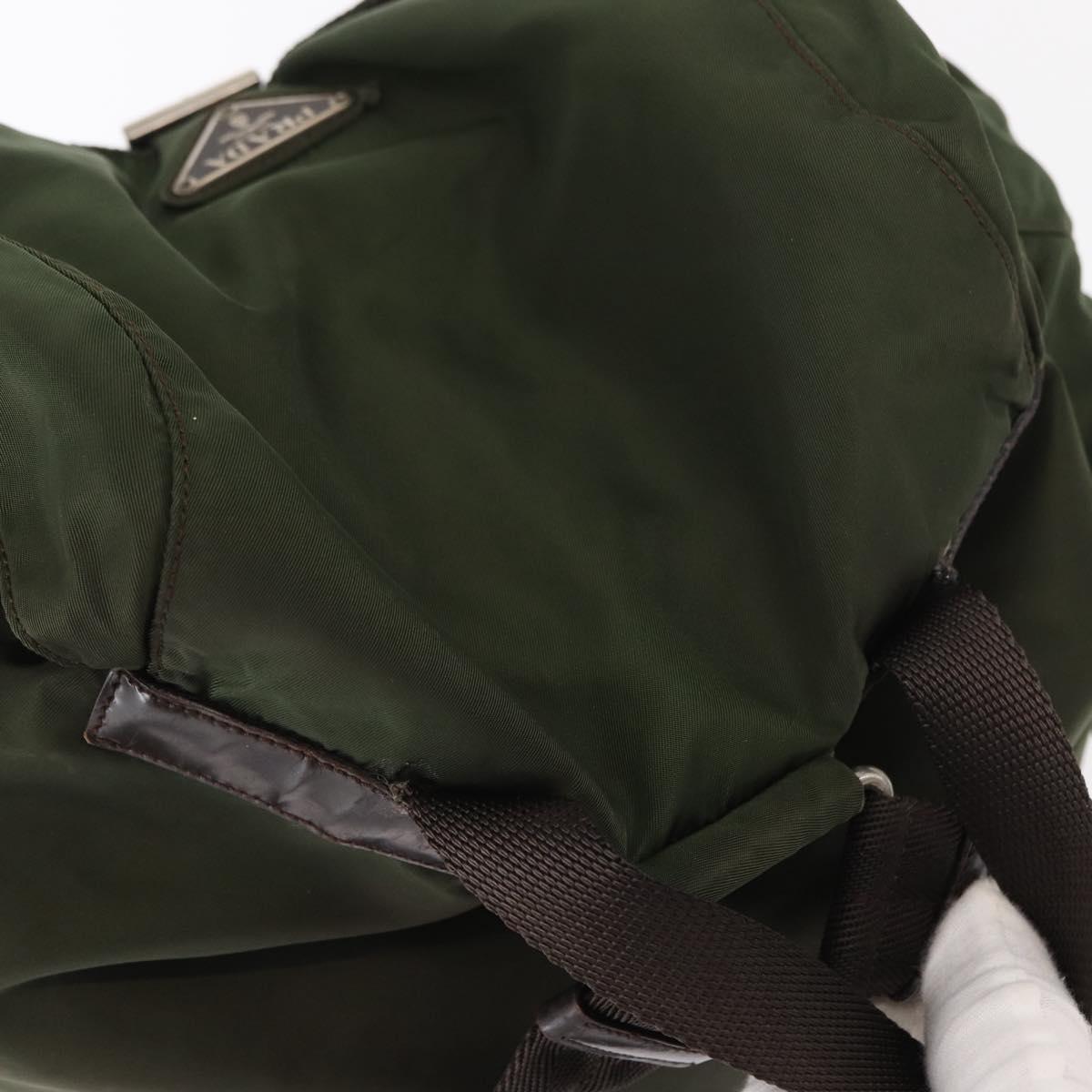 PRADA Backpack Nylon Khaki Silver Auth 147077 | Brand Street  display picture 3