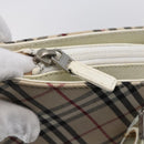 BURBERRY Nova Check Tote Bag Canvas Leather Beige Silver Auth 147078-10