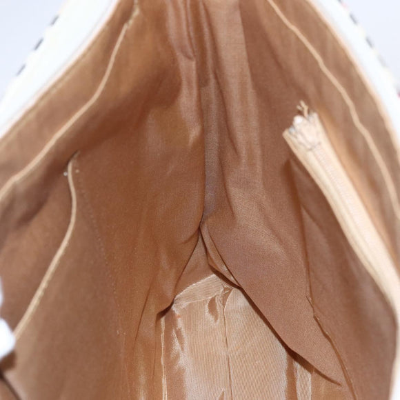 BURBERRY Nova Check Tote Bag Canvas Leather Beige Silver Auth 147078