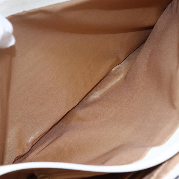 BURBERRY Nova Check Tote Bag Canvas Leather Beige Silver Auth 147078