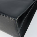 Salvatore Ferragamo Gancini Hand Bag Leather 2way Navy Gold Auth 147081-9